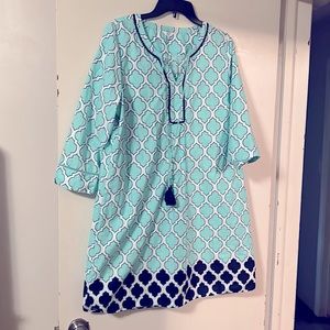 Crown & Ivy mint, white and navy dress size XL